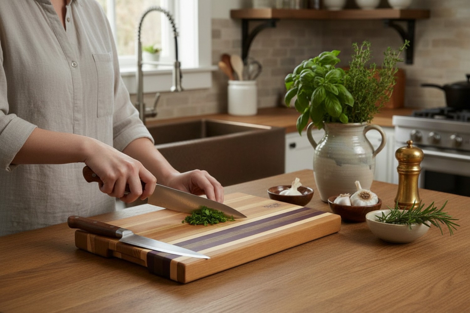 Cherry Butcher Block with Artisan Detail
